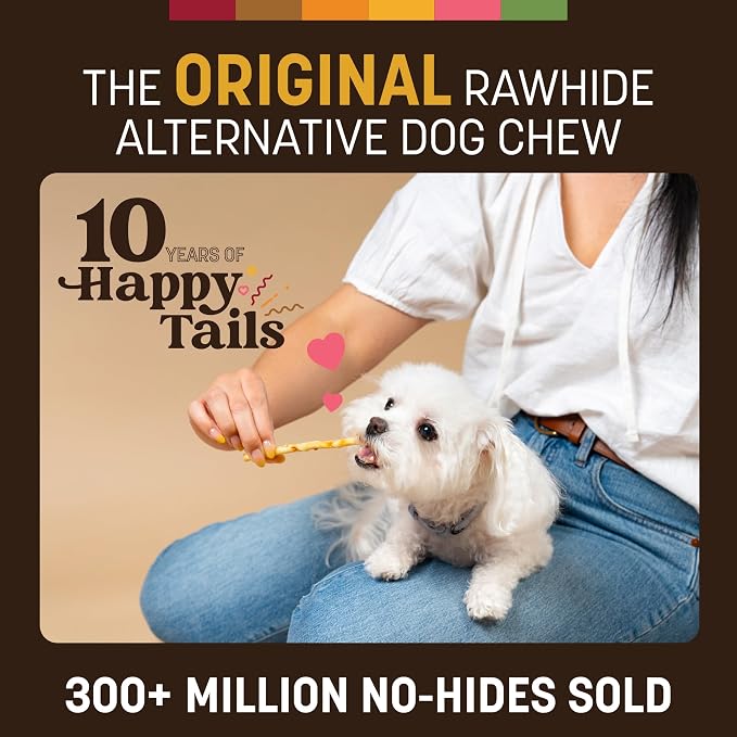 Earth Animal No Hide Stix - Long Lasting Rawhide Free Small Dog Chews Sticks, Peanut Butter - 20 Count Value Pack