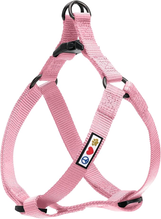 Pawtitas Solid Step-in Dog Harness – Adjustable No-Pull Vest for Puppies to Seniors, Safe & Comfortable XS Millennial Pink