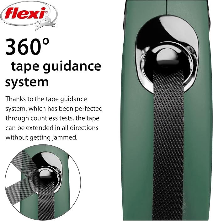 FLEXI - New Classic S Strap - Comfortable Braking System - Reflective Components - Adaptable to LED - Extendable Multi Box - 5 m - for Dogs up to 25 kg
