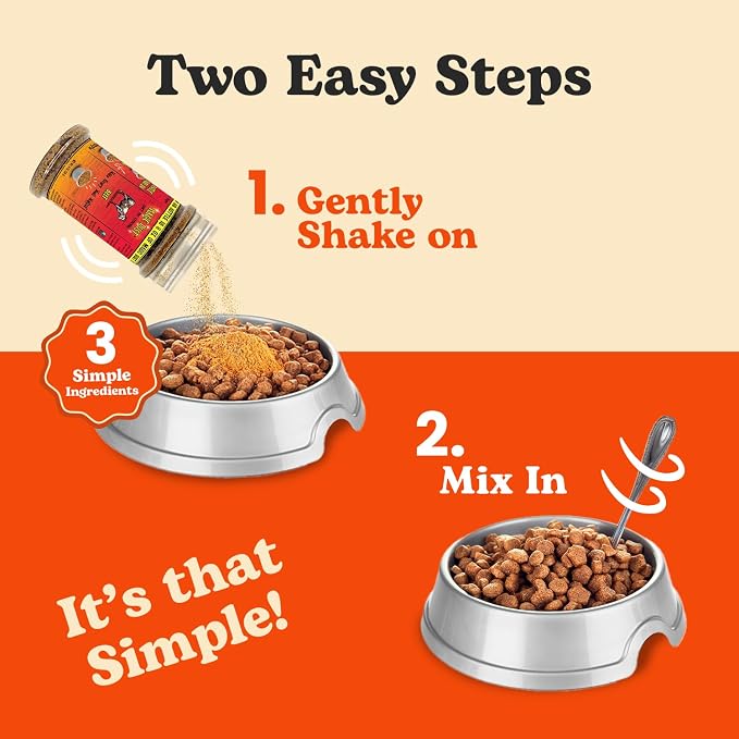 Magic Dust Beef Jerky Topper, Single Protein Pet Food Topper for Dogs & Cats, Enhance Flavor & Elevate Mealtime Excitement for Picky Eaters - 8 Ounce Bottle in Beef Flavor