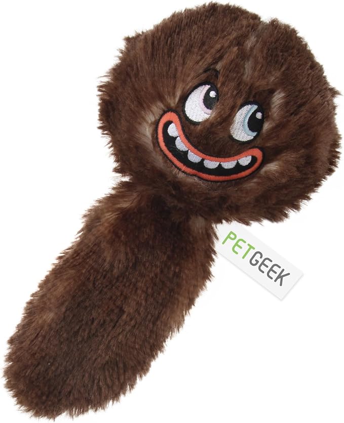 PETGEEK Interactive Dog Toys Ball - Rechargeable, Squeaky Plush Crazy Bouncer Dog Ball with Wiggles & Vibrations, Durable Moving Vibrating Toy for Small, Medium, Large Dogs (6 Inches, Brown)