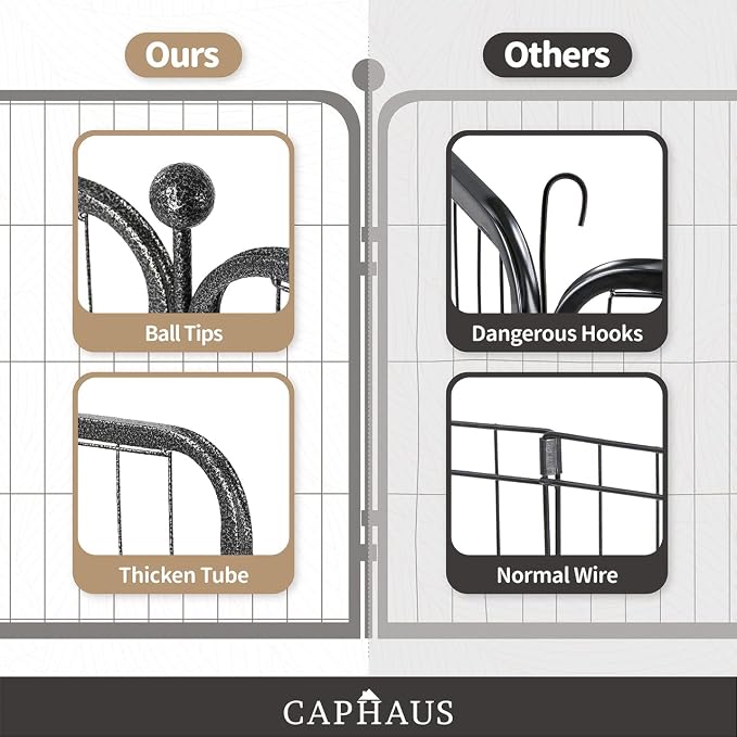 CAPHAUS Foldable Pet Playpen with Door - Multi-Size (24/32/40in)