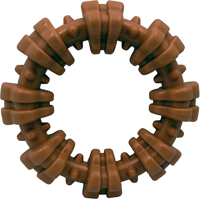Nylabone Textured Ring Power Chew Toy for X-Large Dogs 50+ lbs | Durable dog toys for aggressive chewers, strong dog chew bones, flavor medley, textures help clean teeth