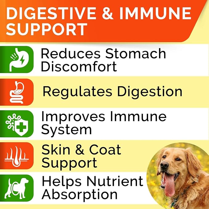 STRELLALAB Dog Probiotics Treats for Picky Eaters - Digestive Enzymes + Prebiotics