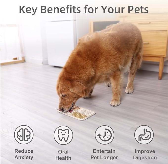 MateeyLife Lick Mat for Dogs & Cats, Slow Feeder Licking Pads for Boredom | 2PCS Large Licking Mats with Suction Cup for Anxiety Relief, Enrichment Toys for Bathing Grooming, Dog Toys to Keep Them Busy