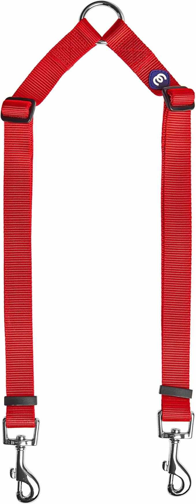 Blueberry Pet Essentials Durable Classic Double Dog Leash Coupler, Rouge Red, Medium/Large, Dual Walking & Training Leashes for Two Dogs