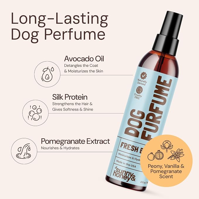 Sunny & Honey Detangling Dog Shampoo and Conditioner with Bonus Dog Perfume