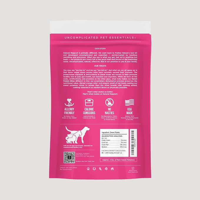Natural Rapport Sweet Potato Bites, Single Ingredient, Grain-Free, 8 oz