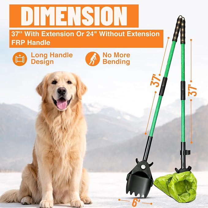 XP Pooper Scooper & Rake Set, Consumer Reports #1 Rated Ergonomic Scooper 2024, 2026. Strong & Lightweight, Dogs & Pet Poop Cleanup & Waste Removal - Fits Any Style Bag. 10-Year Wty.