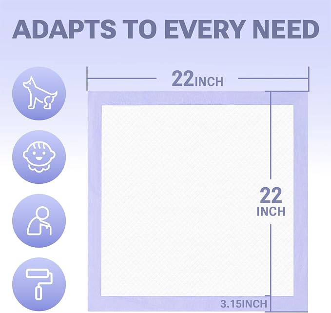 CLEAN SPACES Lavender Scented Puppy Pads 100 Count, Super Absorbent Disposable Pee Pads for Dogs That Neutralize Odor, Wee Wee Pads / Potty Training Pads 22"x22"