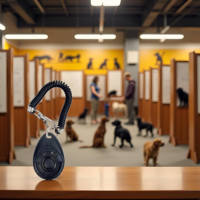 Black Dog Training Clicker with Wrist Strap Resistant Lightweight Pet Training Clicker for Cats Puppy Birds Horses Perfect for Behavioral Training Training Clickers