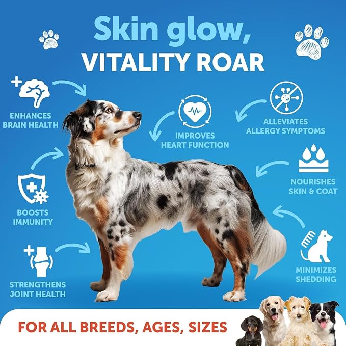 Wild Alaskan Salmon Oil for Dogs - 16 OZ - Fish Oil for Dogs - EPA & DHA