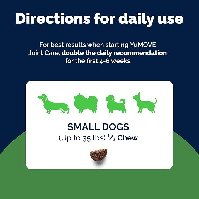 YuMOVE Small Dog Hip & Joint Supplement Soft Chews, Green Lipped Mussel