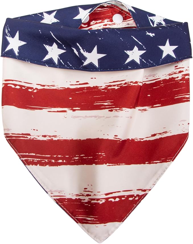 2-in-1 Vintage 4th of July Dog Bandana, Large, Large