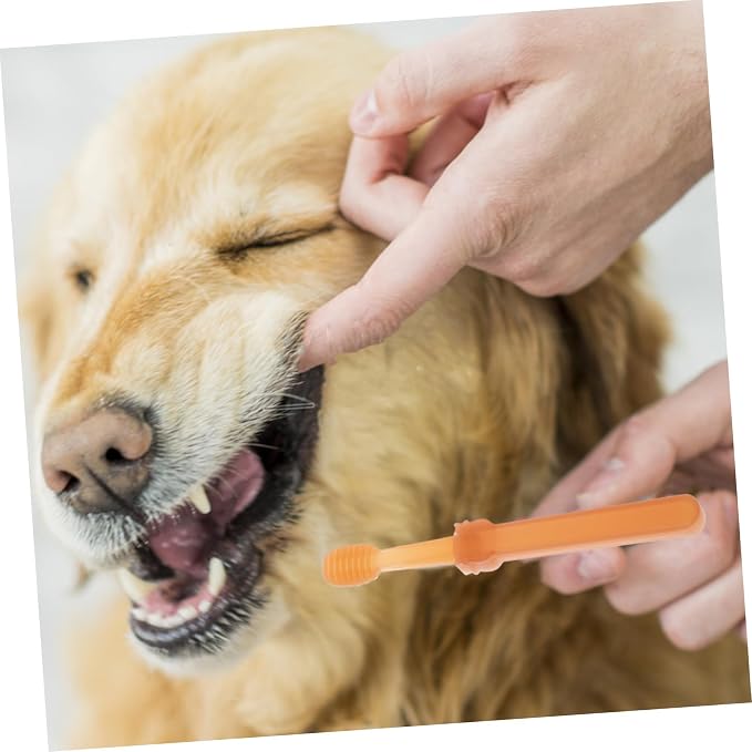 Yardwe Pet Toothbrush for Dogs Cats Small Dog Brush Pet Grooming Kit Silicone Brush Comprehensive Cleaning