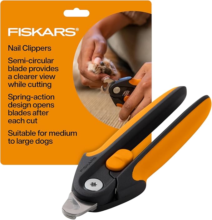 Fiskars Large Pet Nail Clippers, 5.75in, Orange/Black