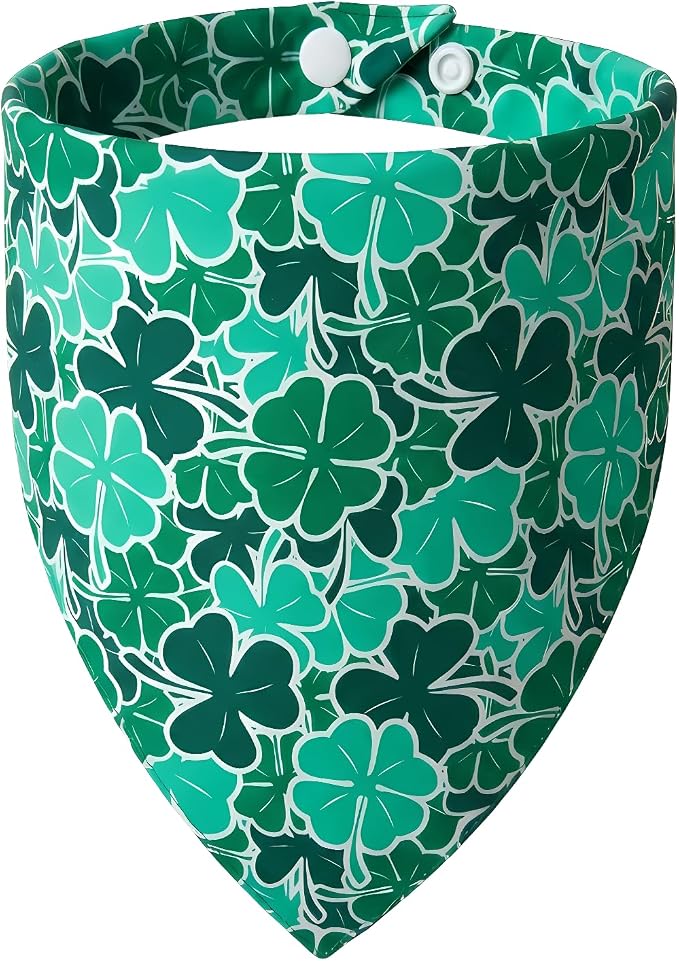 Dog Bandanas for St. Patricks Day 4 Leaves Clover, Large, Medium