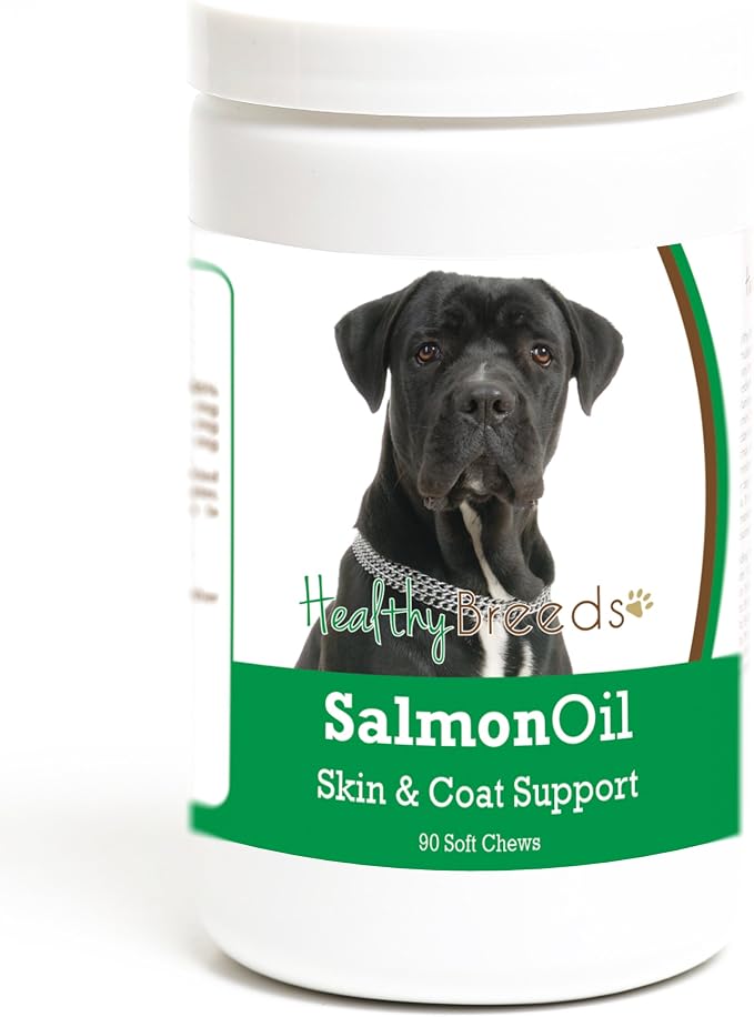 Healthy Breeds Cane Corso Salmon Oil Soft Chews 90 Count, Brown