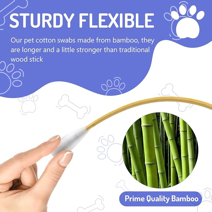 600pcs Professional Dog Ear Swabs, Specially Designed for Dogs (Large)