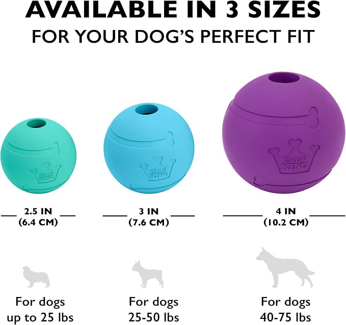 Chew King Fetch Balls Extremely Durable Natural Rubber Toy 4 inch, 2 Pack (CM-10031-CS01)