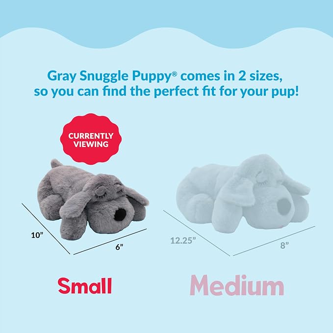 Snuggle Puppy Junior Heartbeat Toy, Small, Gray