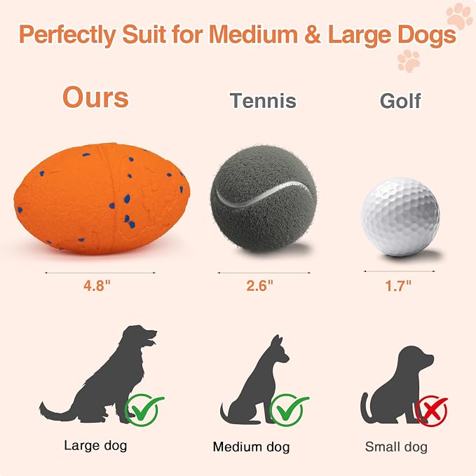 Interactive Dog Toys Ball Automatic Active Rolling Ball for All Dog(Vorange | Moving bouncing & rotating pet ball with colorful lights. Solid E-TPU material, IPX7 waterproof for small medium large dogs