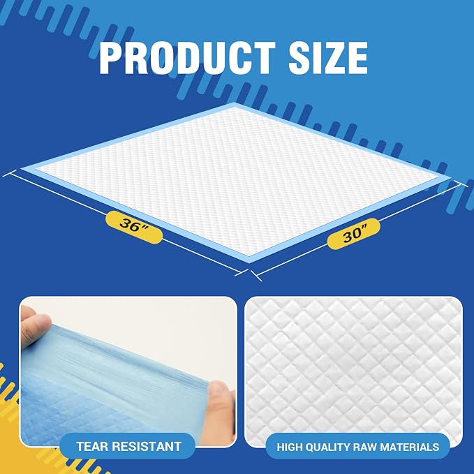 VJJ Dog Pee Pads Extra Large 30x36in 35 Counts, XXL Puppy Pads, Large Pee Pads for Dogs, Disposable Urine Dog Pads Doggie Pads, Thicken Pet Pads for Dogs Cats Rabbits