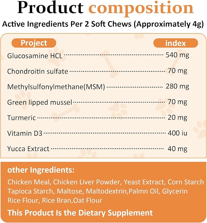 Joint Supplement for Dogs, Supports Dog Joint Pain Relief and Mobility