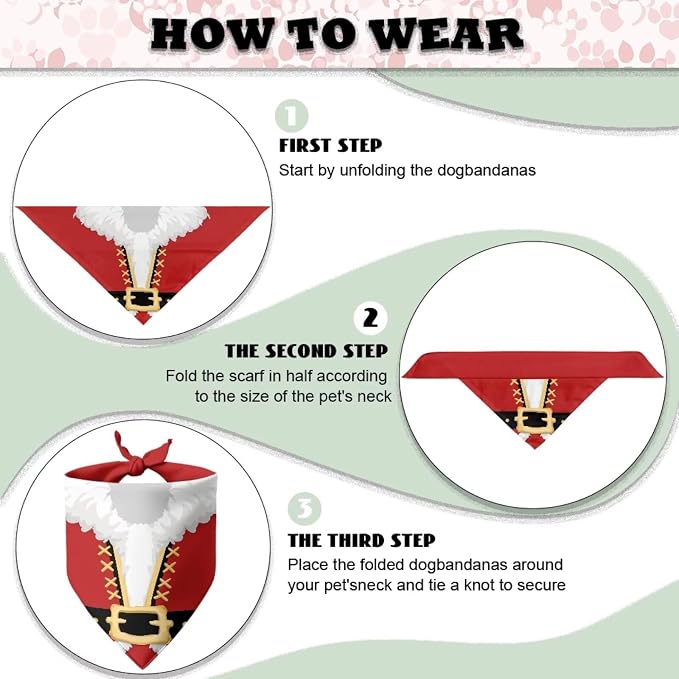 Jeiento Christmas Theme Dog Bandanas Christmas Birthday Scarf Adjustable Large Pet Washable Bib Triangle, Large, Polyester, Christmas Theme