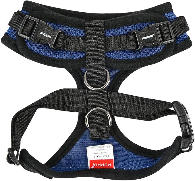 Puppia Authentic RiteFit Harness with Adjustable Neck, Small, Royal Blue