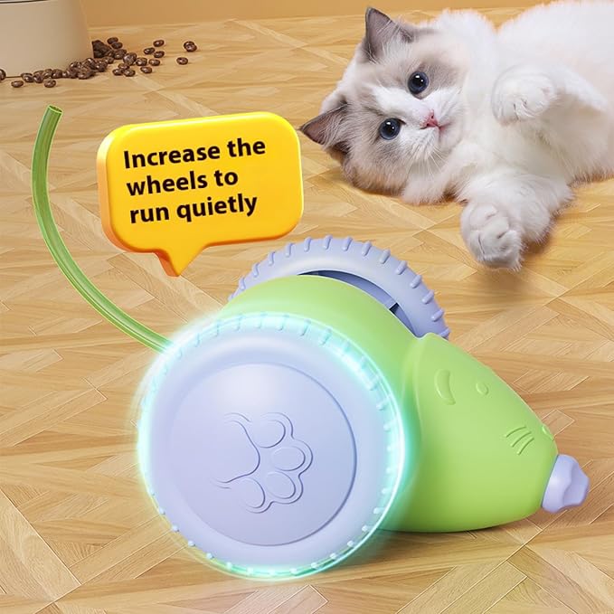 Interactive Cat Toys for Indoor Cats,Automatic Moving Kitten Toys,Cat Balls | Cat Mouse Toy with Tail Lights,Cat Toys for Bored Indoor Adult Cats,Cat Enrichment,Smart Electric Tails for Chasing Pet Toys