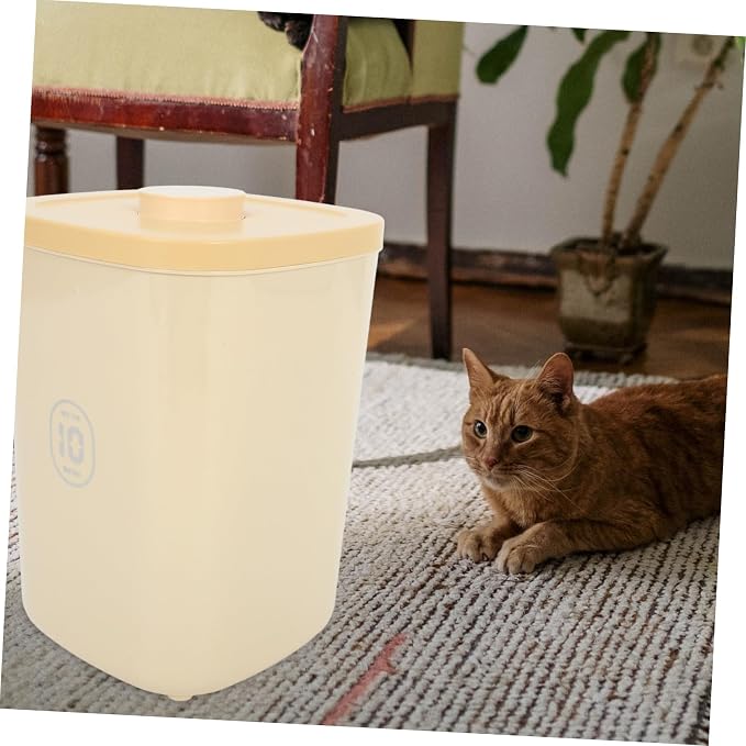 Toddmomy Vacuum Sealed Food Storage Container Large Capacity Airtight Cat and Dog Food Bucket, Large, Yellow