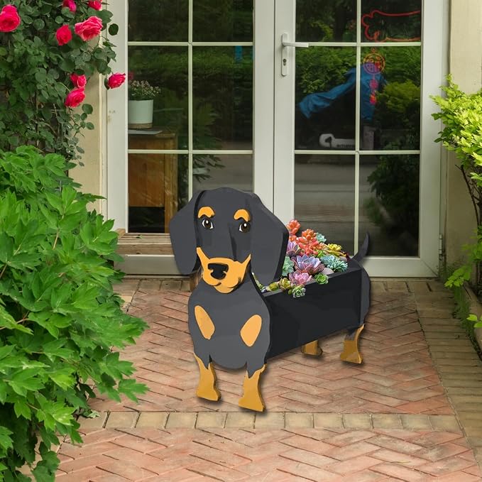 Dachshund Dog Planter Pots, Animal Shaped Flower Pot