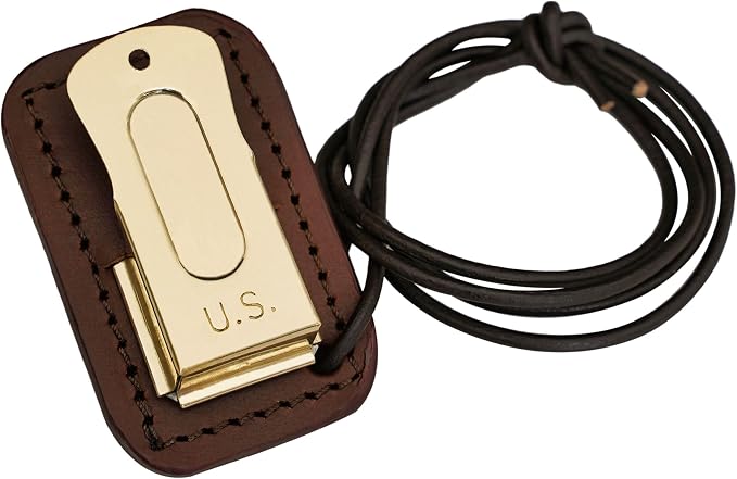 Brass and Steel Pet Training Clicker, with Leather Gripper