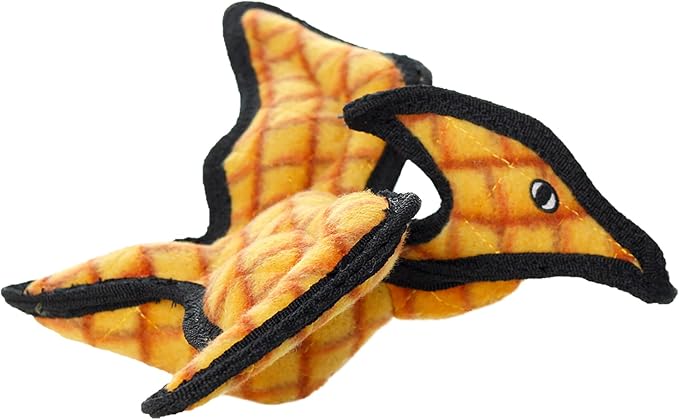 TUFFY® 2 Pack Pterodactyl and Warthog Ultra Durable Plush Dog Toys | Multiple Layers & Reinforced Seams, Washable and Floats, Original Construction