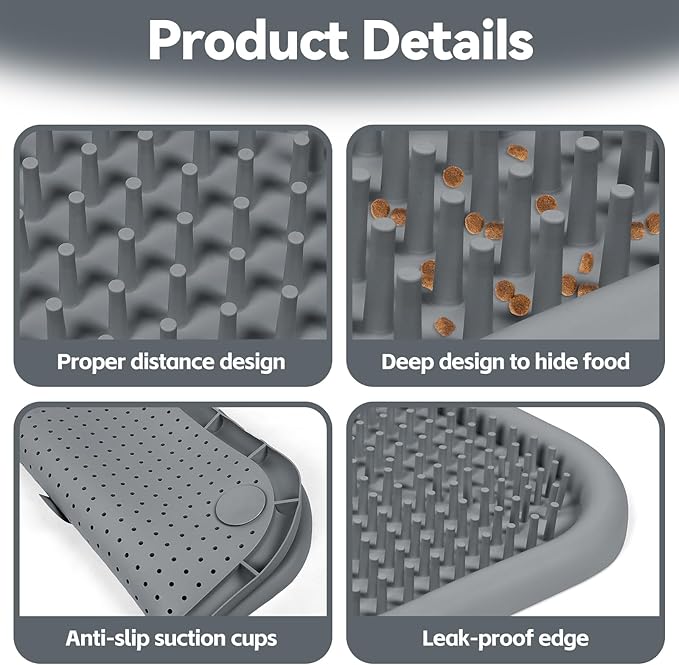 Snuffle Mat for Dogs, 23.6" x 23.6" Silicone Dog Feeding Mat Sniffing Interactive Feeding Game Encourages Natural Foraging Slow Feeder for Small/Medium/Large Dogs, Indoor & Outdoor