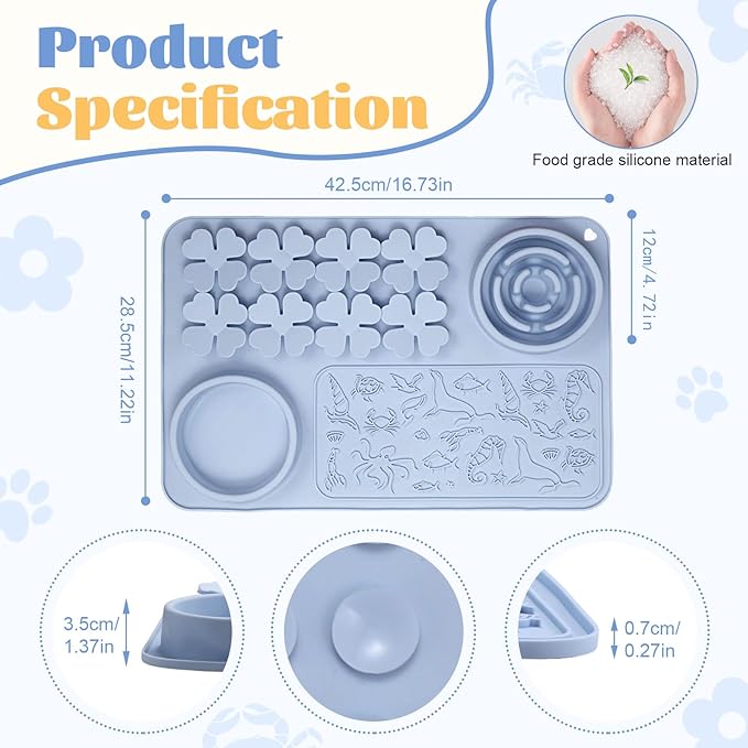 Star&Mi Slow Feeder Dog Bowls, 3-Layer Interactive Dog Puzzle Feeder, Dog Slow Feeder Bowl & Lick Bowl for Dogs, Non-Slip Dog Bowl Slow Feeder for Medium & Large Breeds