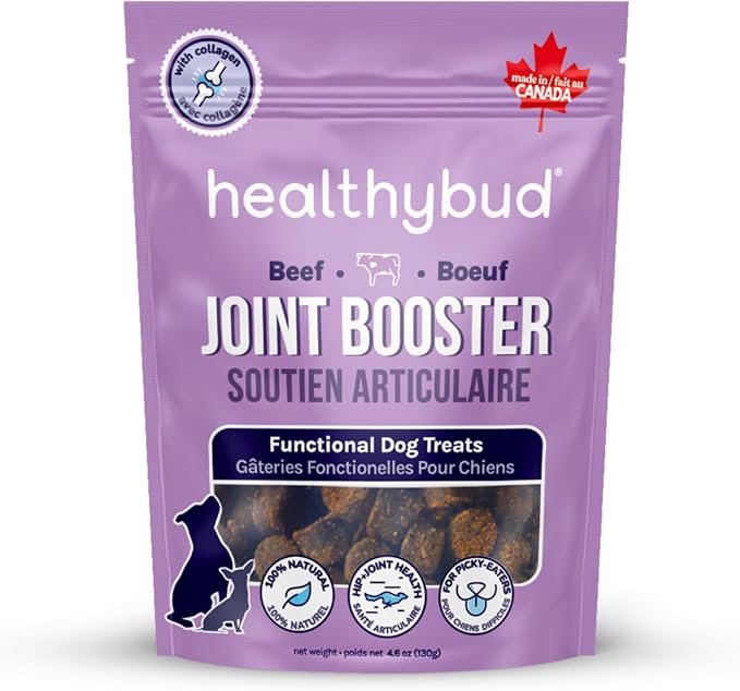 healthybud Hip & Joint Soft Chews for Dogs – Grain-Free Functional Dog Treats with Glucosamine, Chondroitin & Green Lipped Mussel – Daily Mobility Support – for All Ages & Breeds – 130 g (4.6 oz)
