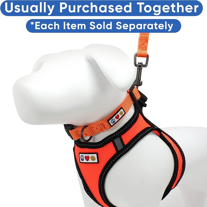 Pawtitas Dog Vest Harness Made with Breathable Air Mesh | All Weather Vest Harness for Extra Small Puppies and Large Cats with Quick-Release Buckle - Extra Small Orange Mesh Dog Harness