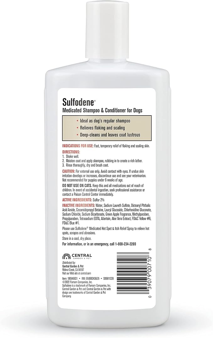 Sulfodene Medicated Shampoo & Conditioner for Dogs 12oz (Pack of 6)