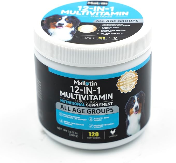 12-in-1 Dog Multivitamin Chews - All Ages, Joint & Immune Support, Daily Nutritional Supplement for Dogs