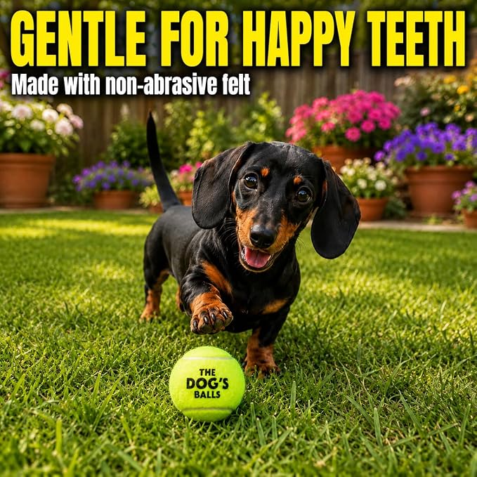 The Little Dog’s Balls Small Dog Tennis Balls 6-Pack Yellow Floats in Water | Our fetch balls combine non-abrasive felt exterior and a thicker rubber core Durable Dog Toy for Outdoor Play & Training