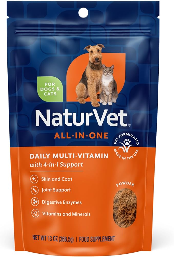 NaturVet All-in-One Cat & Dog Supplement Daily Multivitamin - 13 Oz Powder