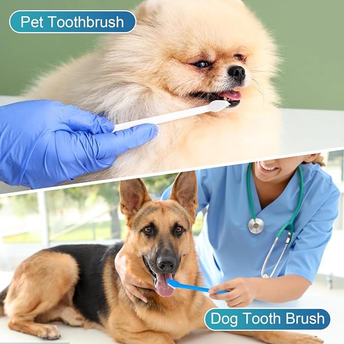 Navona 30 PCS Dog Toothbrushes, Double Headed Anti Slip Dog Tooth Brushing Kits, Cat Toothbrush, Pet Toothbrush for Dogs, Easy to Clean and Care for Teeth, Suitable for Small to Large Dogs and Cats