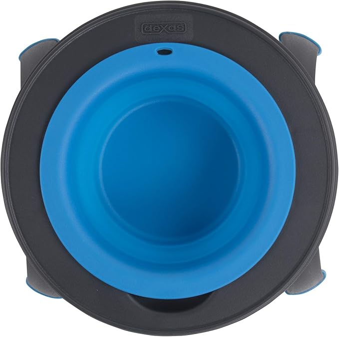 Dexas Pets Single Elevated Pet Feeder/Pet Bowl, I.5 Cup Capacity, Pro Blue, Small