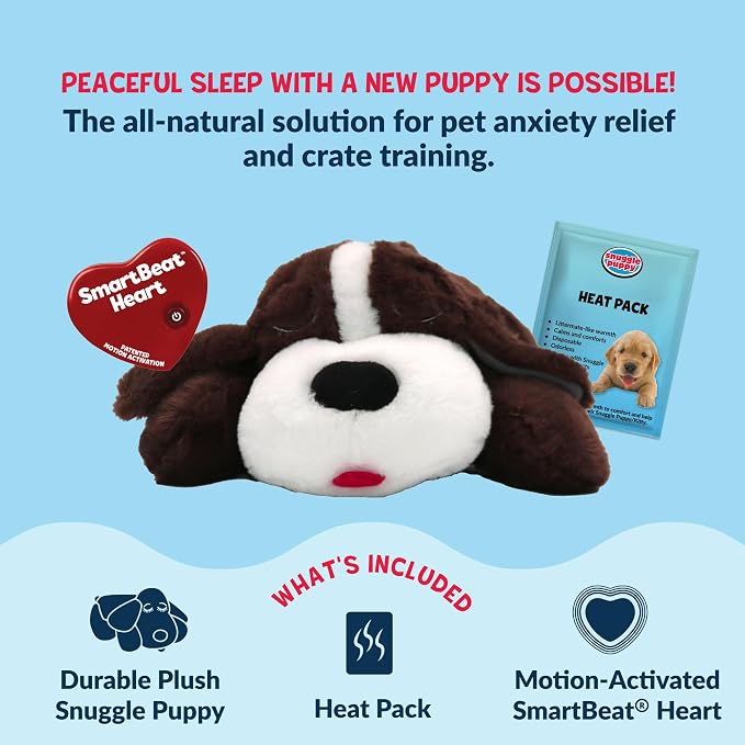 Snuggle Puppy Heartbeat Toy, Calming Comfort, Breed Buddies Bully Breed | Crate training comfort, heat pack, new puppy essentials, first nights sleep, Pit Bull, Bulldog