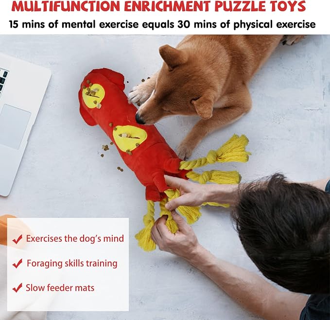 lilfrd Water Bottle Octopus Dog Toy, Squeaky Rope Stuffless Toys for Dogs | Durable Chew, Boredom Relief, Suitable for Small Medium Large Dogs