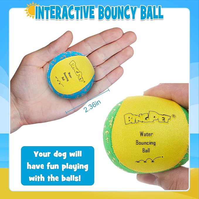 BINGPET Dog Pool Toy Floating Balls, 2-Pack, Yellow