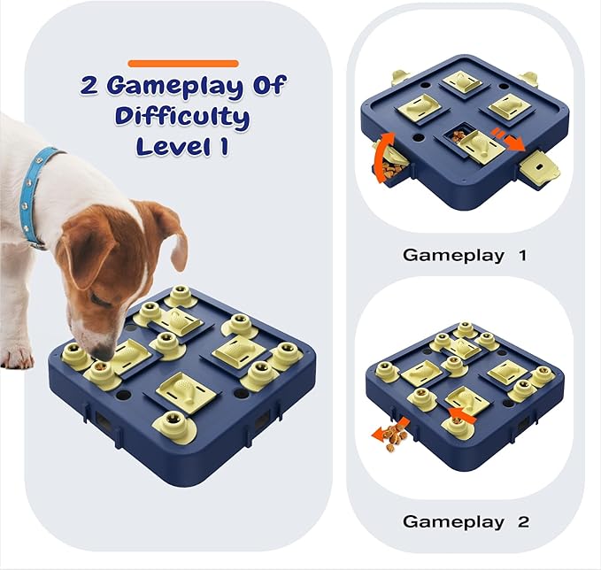 KADTC Dog Chess Puzzle Toy, Large Size, 3 Levels of Step-by-Step Challenge Beginner to Advanced Slow Feeder & Mental Stimulation for Smart Dogs Enrichment Toys