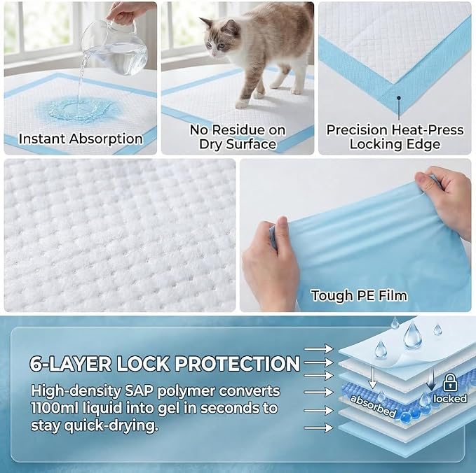 XXXL Puppy Pads for Dogs & Cats 31"x47"30 Count,Extra Large Dog Pee Pads,Pee Pads for Dogs, Leak-Proof Super Absorbent Dog Pee Pads Disposable Thicken Pet for Large Senior Dogs, Puppies, Cats & Pets